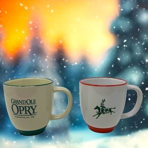 Grand Ole Opry & Kentucky Derby Coffee Mugs Set of 2 • 12 oz Tennessee Theme